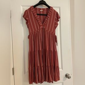 rust and ivory tiered dress, Medium